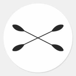 Gekreuzter Kajak schaufelt Logo Runder Aufkleber