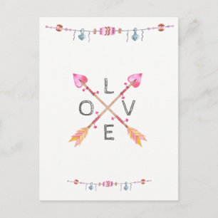 Gekreuzter Stammesherzpfeil Liebe Postkarte