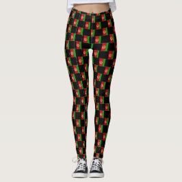 Gekreuztes Afghanistan-Flaggenmuster Leggings