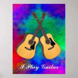 GEKREUZTES GUITARS-POSTERS POSTER