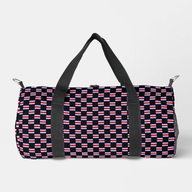 Gekreuztes Muster der Costa Rica-Flagge Duffle Bag (Vorderseite)