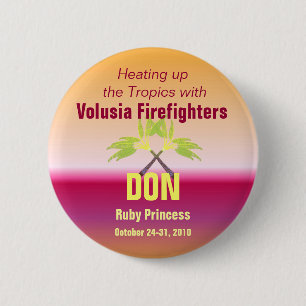 Gekreuztes Palmen-Kreuzfahrt-Namen-Abzeichen Button