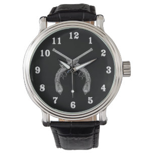 Gekreuztes Pistolen-Schwarzes Armbanduhr