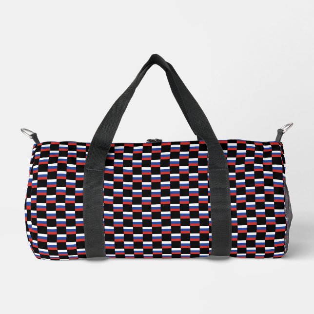 Gekreuztes russisches Flaggenmuster Duffle Bag (Vorderseite)