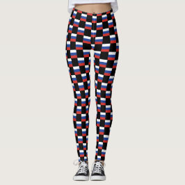 Gekreuztes russisches Flaggenmuster Leggings
