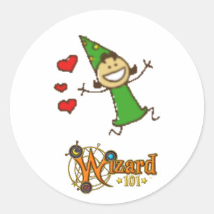Gekritzel-Aufkleber des Leben-Wizard101 Runder Aufkleber