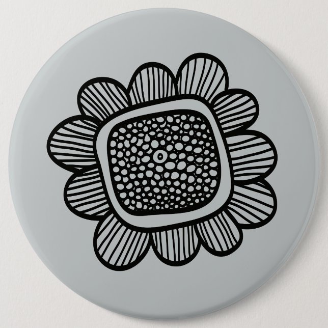 Gekritzel-Blume Button (Vorderseite)