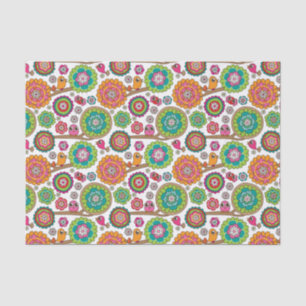 Gekritzel-Blumen-Hintergrundmuster Seidenpapier