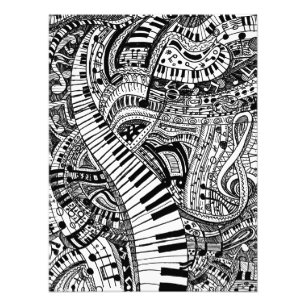 Gekritzel der klassischen Musik mit Fotodruck