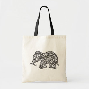 Gekritzel-Elefant Tragetasche