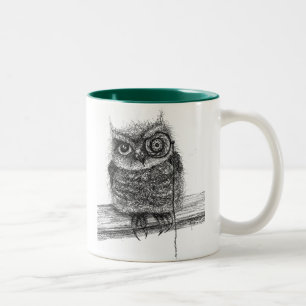Gekritzel-Eulen-Tasse Zweifarbige Tasse