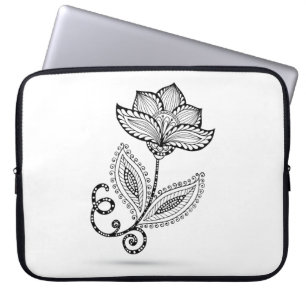 Gekritzel Hennastrauch-Paisleys Mehndi Laptopschutzhülle