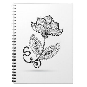 Gekritzel Hennastrauch-Paisleys Mehndi Notizblock