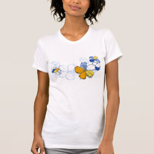 Gekritzel-Hibiskus-Damen-T-Shirt T-Shirt