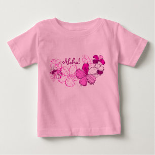 Gekritzel-Hibiskus-Kleinkind-T-Shirt Baby T-shirt