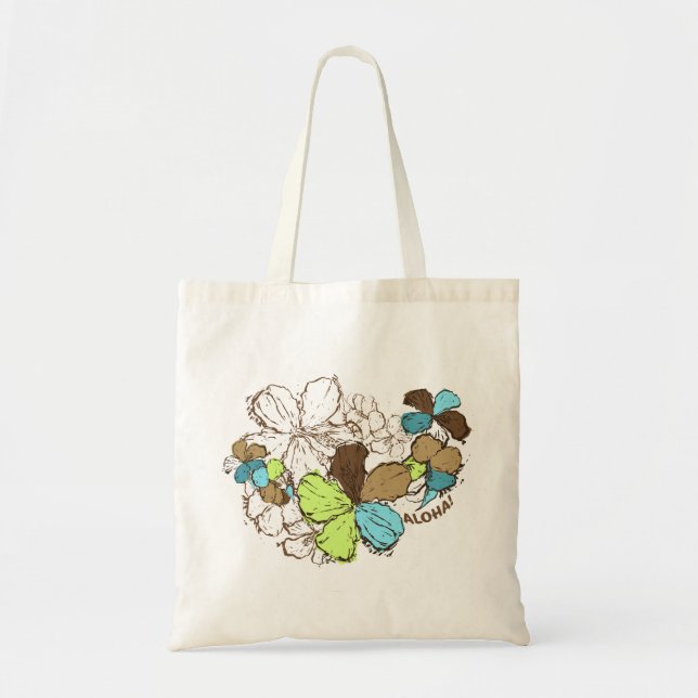 Gekritzel-Hibiskus-Taschen-Tasche Tragetasche (Vorne)