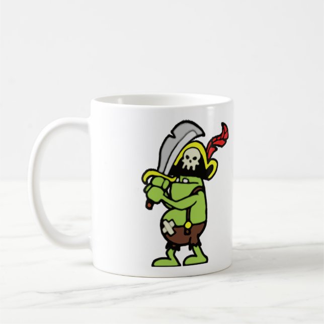 Gekritzel-PiratGobbler des Zauberer-101 Kaffeetasse (Links)