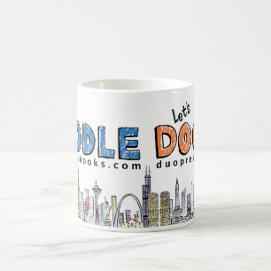Gekritzel-Tasse: Blau und Orange Kaffeetasse