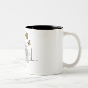 Gekritzel, Vögel, Berlin, Stadtzeichnen Zweifarbige Tasse