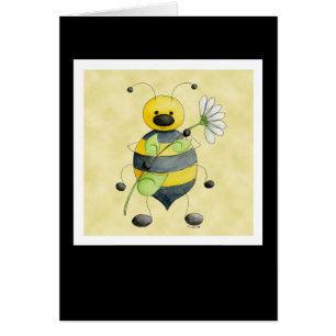 Gekritzel-Wanzen-Hummel-Bienen-Karte
