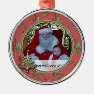 Gekritzel-Weihnachtsbaum-Foto-Verzierung Ornament Aus Metall