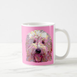 Gekritzel, wenn rosa Farbkaffee-Tasse geblendet Kaffeetasse