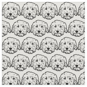 Gekritzelhundegewebe - Goldendoodle, Labradoodle, Stoff