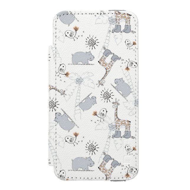Gekritzelmuster 2 incipio iPhone Geldbeutel-Hülle (Folio Vorderseite)