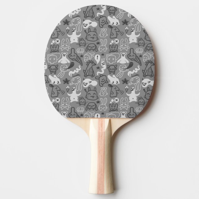 Gekritzelmusterillustration Tischtennis Schläger (Vorderseite)