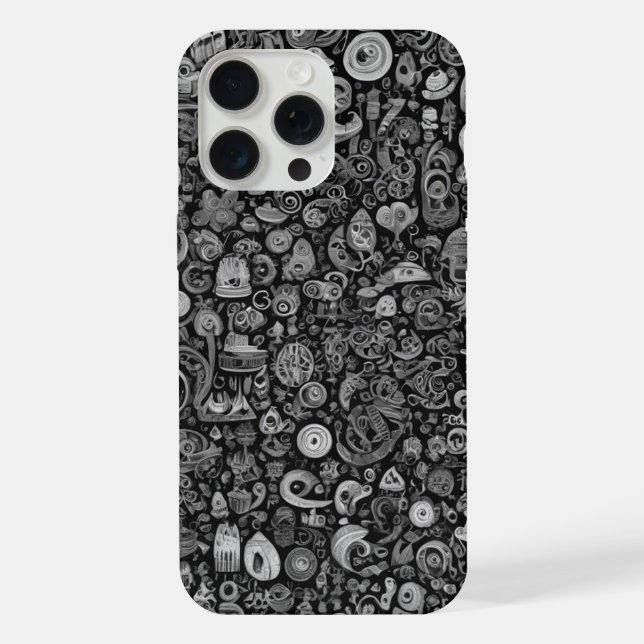 gekritzelt gefüttertes Gehäuse iPhone 15 Pro Max Hülle (Rückseite)