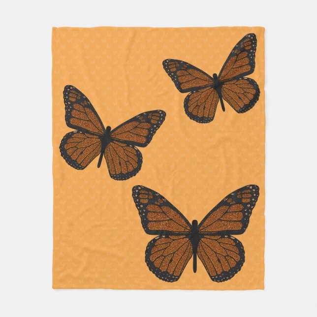 Gekritzelte Monarch-Fleece-Decke Fleecedecke (Vorderseite)