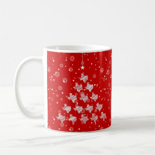 Gekritzelter Texas-Weihnachtsbaum auf Rot Kaffeetasse