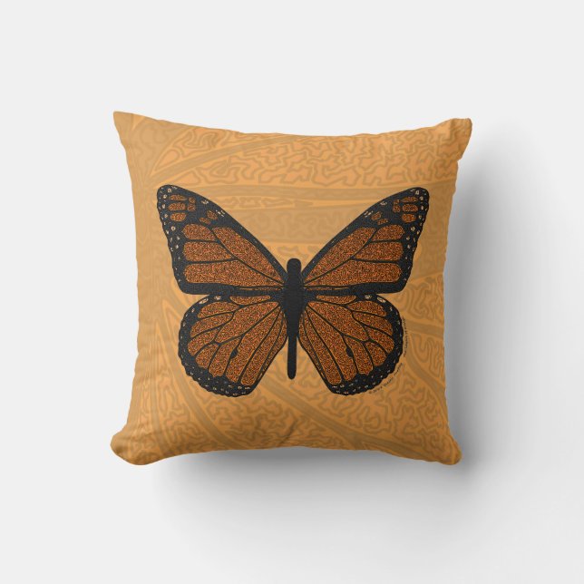 Gekritzeltes Monarch-Kissen Kissen (Vorderseite)