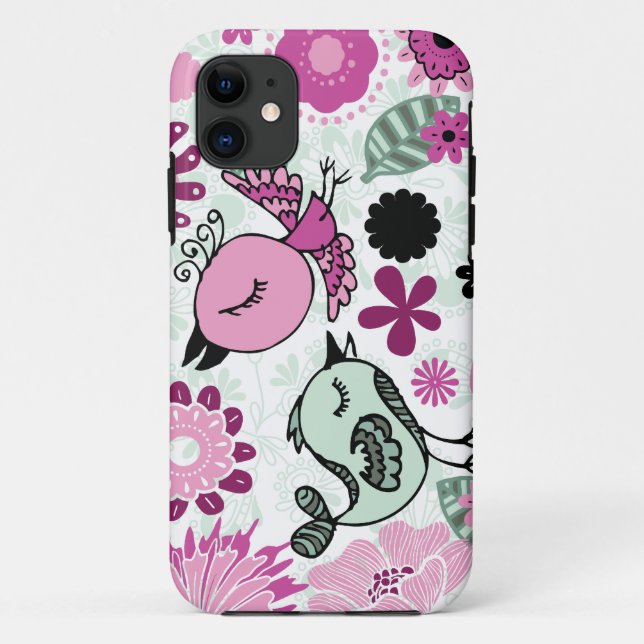 Gekritzelvögel Case-Mate iPhone Hülle (Rückseite)