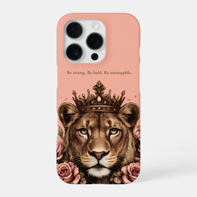Gekrönte Löwen-Empowerment iPhone 16 Pro Hülle (Rückseite)