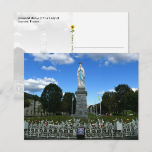 Gekrönte Statue Unserer Lieben Frau von Lourdes, F Postkarte