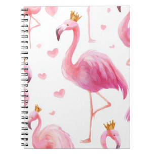 Gekrönter Flamingo – Luxuriöse Insel-Vibes Notizblock