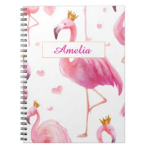 Gekrönter Flamingo – Luxuriöse Insel-Vibes Notizblock