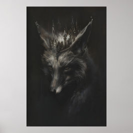 Gekröntes Silberfuchs-Kunstprint, Wilde Tierwand Poster