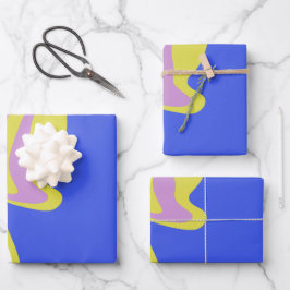 Gekrümmte fließende Linien in einem geschichteten  Geschenkpapier Set