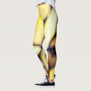 Gekrümmte glatte, goldene Linien über verbranntes  Leggings