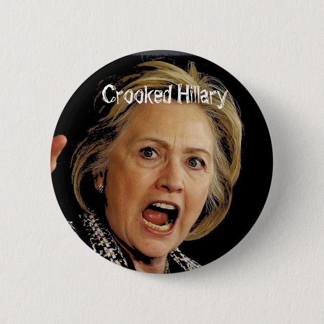 Gekrümmte Hillary Clinton Button (Vorderseite)