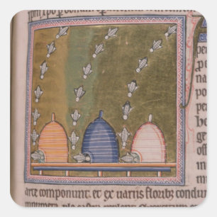 Gekrümmte Linien des Bestiary drei Quadratischer Aufkleber