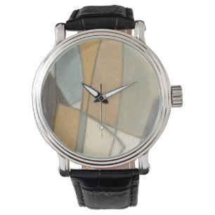 Gekrümmte Linien u. gedämpfte Erdtöne Armbanduhr
