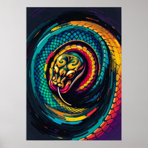 Gekrümmte Schlangen-Spiral-Kunst Poster