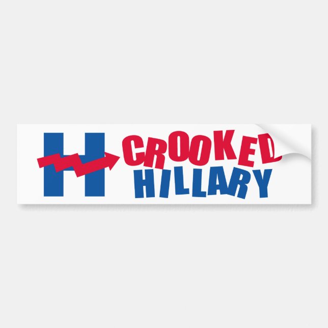 GEKRÜMMTER HILLARY 2016 AUTOAUFKLEBER (Vorne)