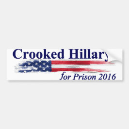 Gekrümmter Hillary für Gefängnis 2016 Autoaufkleber