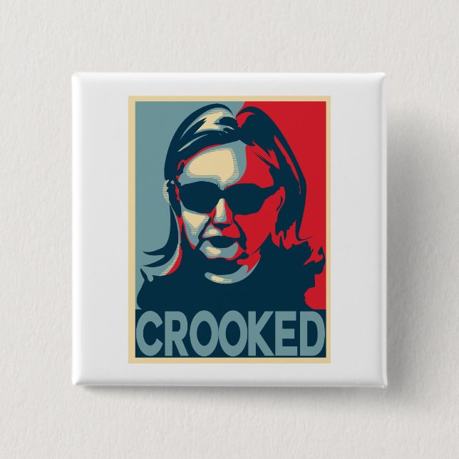GEKRÜMMTER Knopf/Abzeichen Anti-Hillary Clinton Button (Vorderseite)