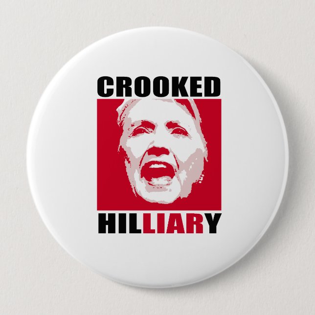 GEKRÜMMTES HILLIARY - - Anti-Hillary - Button (Vorderseite)