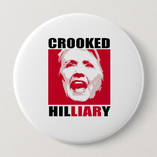 GEKRÜMMTES HILLIARY - - Anti-Hillary - Button